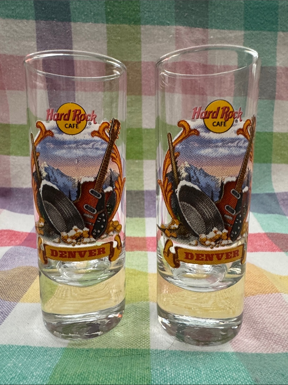 2 Hard Rock Cafe Denver shot glasses